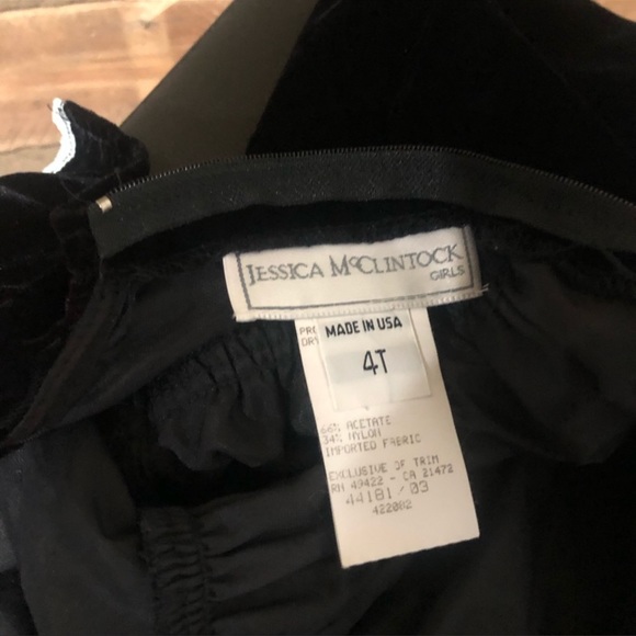 VINTAGE Jessica McClintock black velvet prairie dress - Picture 6 of 7